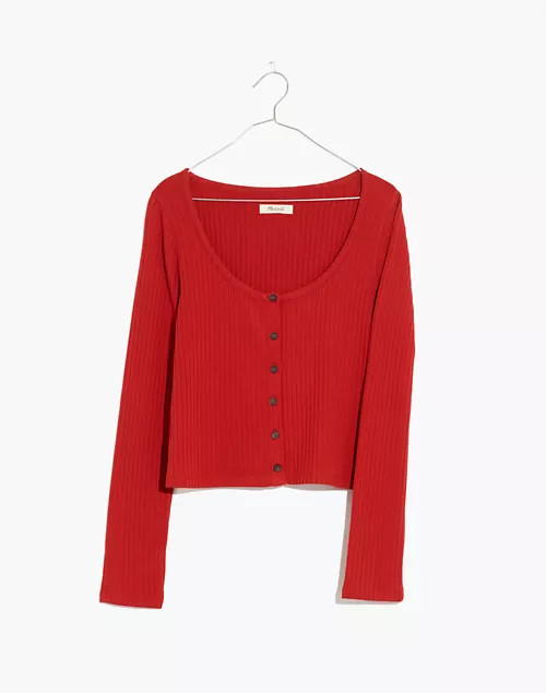 Ribbed Cardigan Crop Tee | Madewell