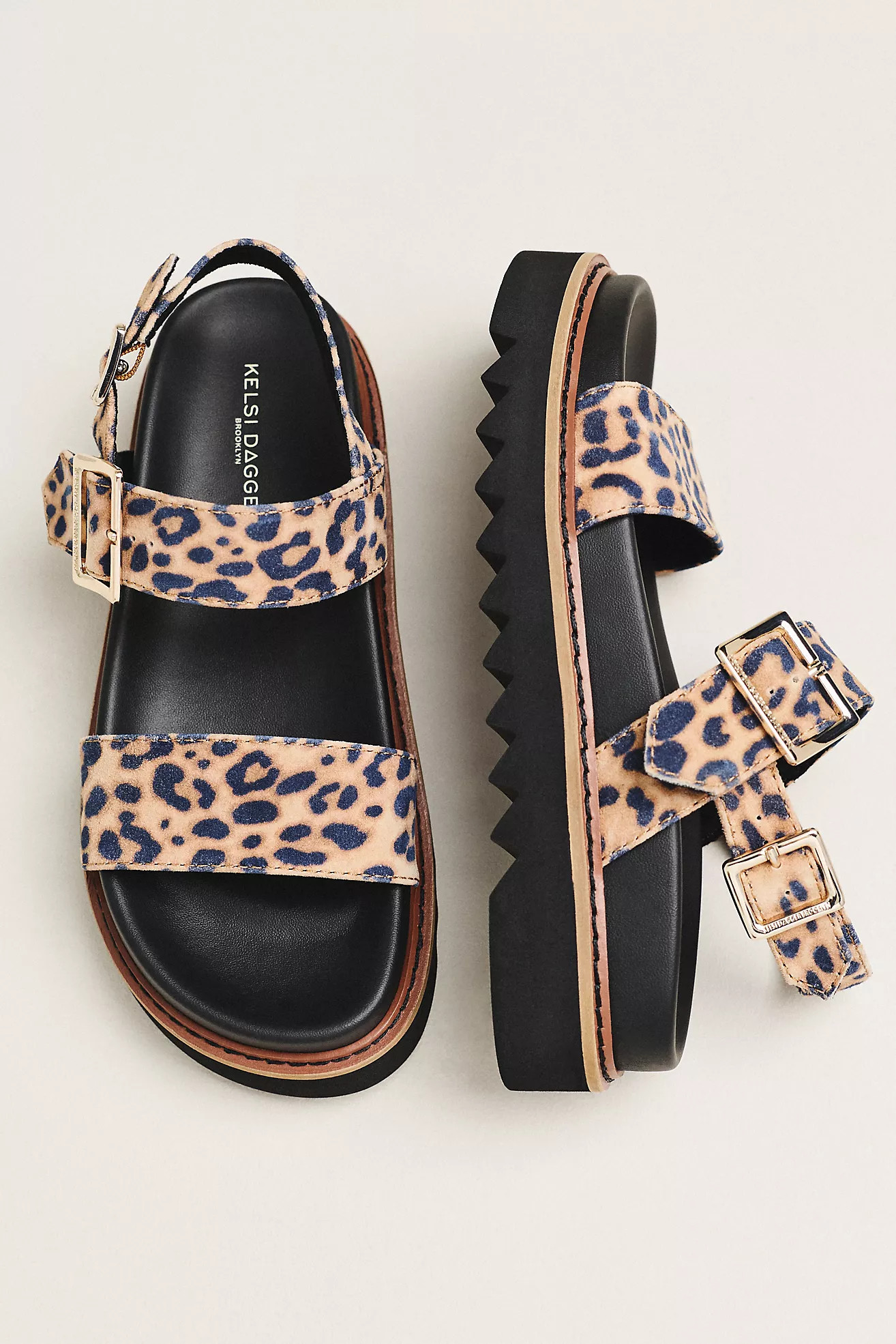 Kelsi Dagger Brooklyn Kel Leopard Double-Strap Sandals | Anthropologie (US)