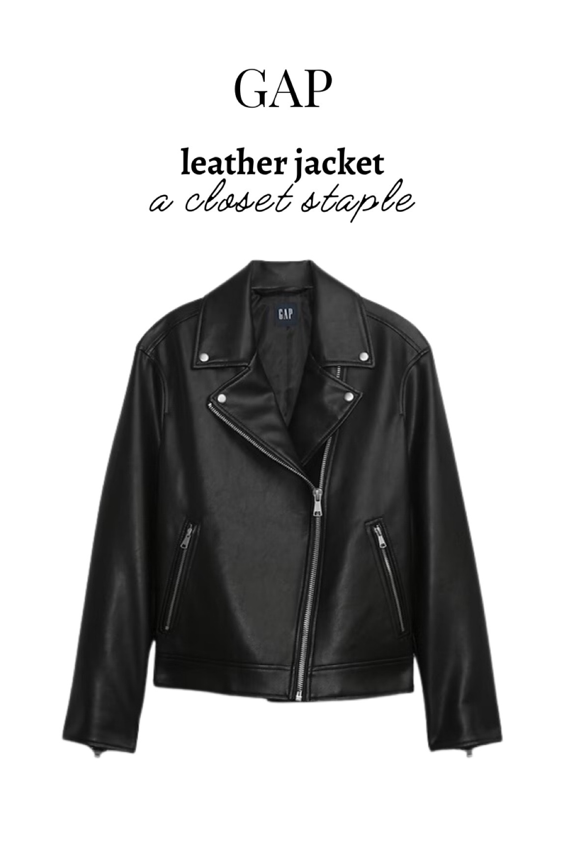 gap faux leather moto jacket