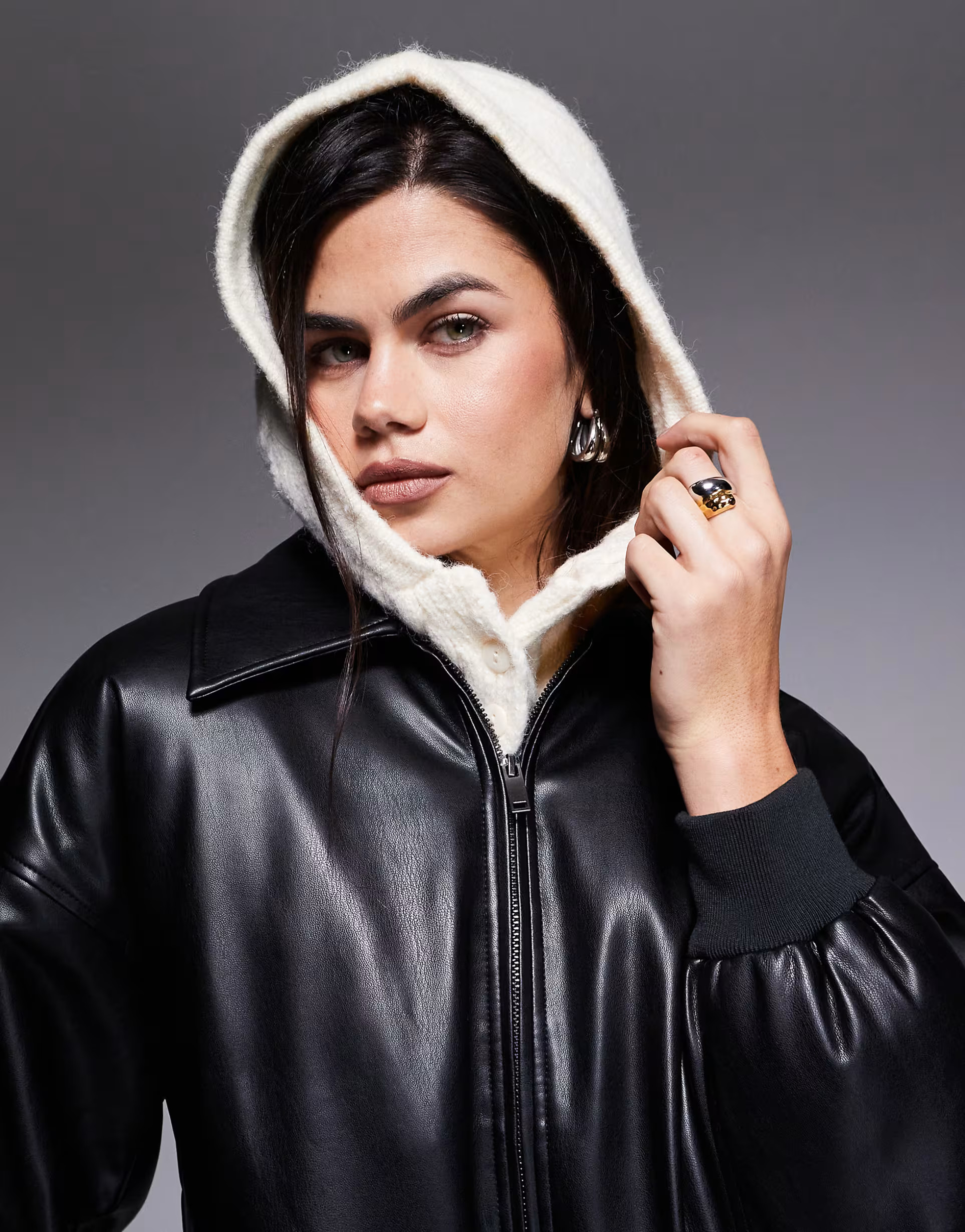 Threadbare cable knit hood in ecru | ASOS | ASOS (Global)