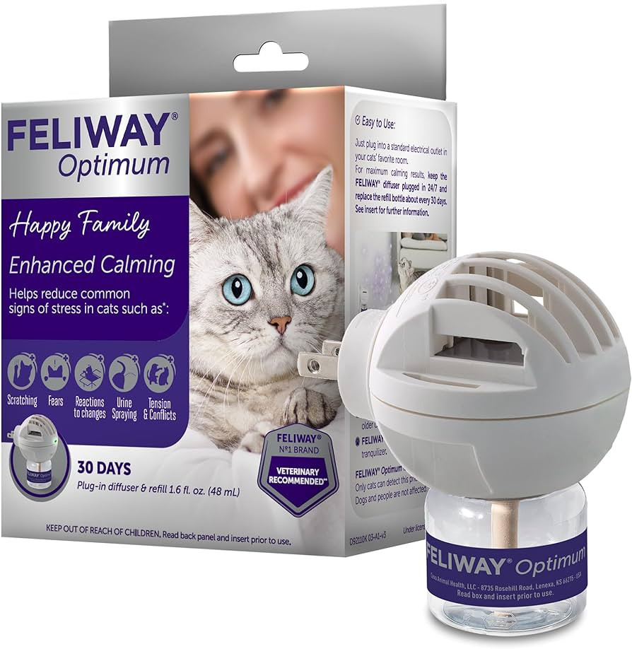 FELIWAY Optimum Cat - Difusor de feromonas calmante mejorado, kit de inicio de 30 días (1.6 fl o... | Amazon (US)