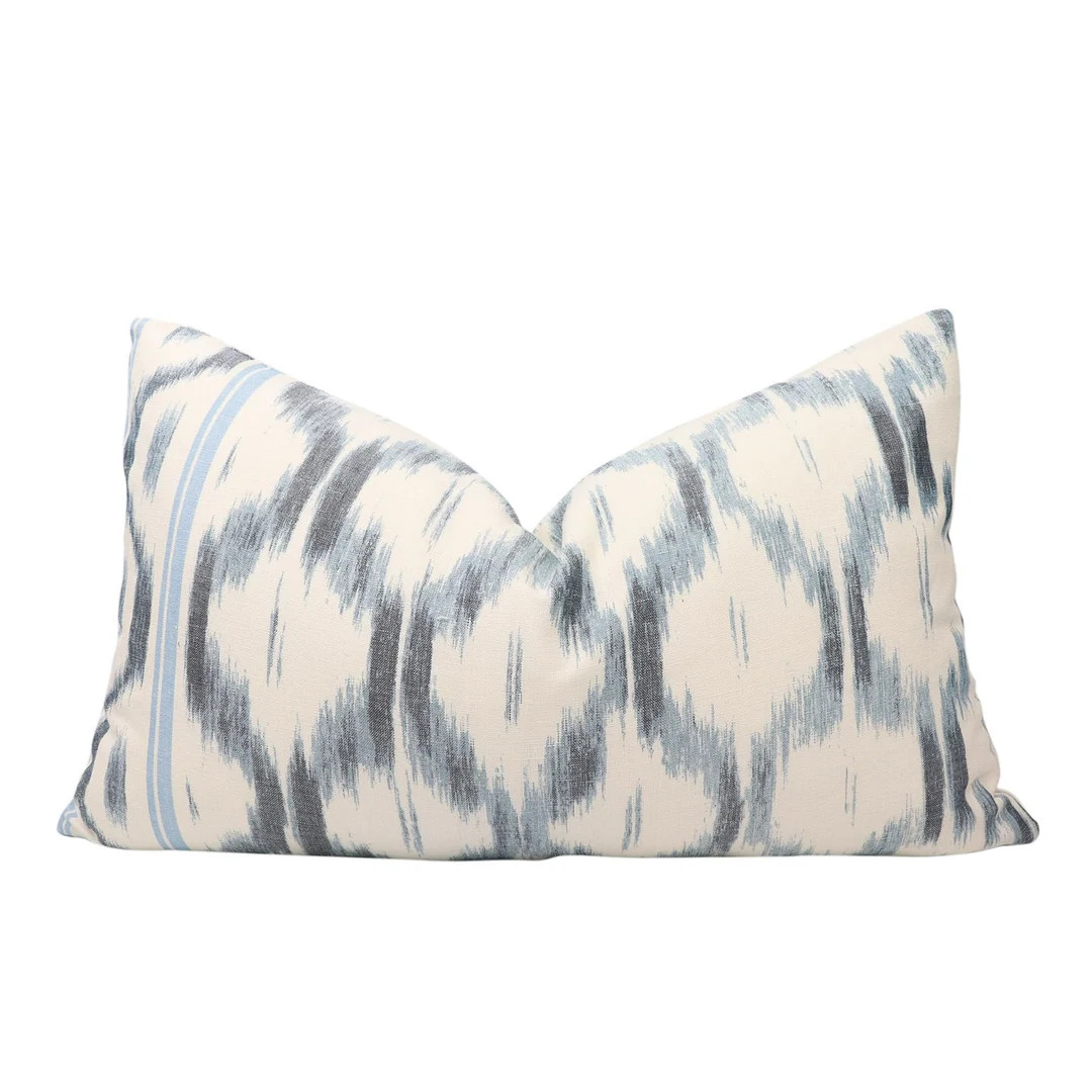 Schumacher Santa Monica Ikat Pillow Cover in Indigo 176502 // Designer Pillow // High End Pillow ... | Etsy (US)