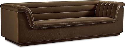 Meridian Furniture 192Brown-S Cascade Collection Modern | Contemporary Velvet Upholstered Sofa wi... | Amazon (US)