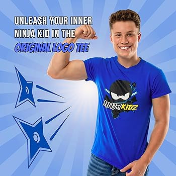 Ninja Kidz Official Original Logo Tee Boys Shirt Dress Your Ninja Kids in Cool Kids Clothes, Ninj... | Amazon (US)