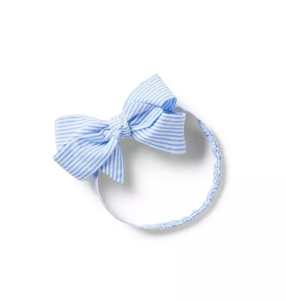 Baby Seersucker Bow Soft Headband | Janie and Jack
