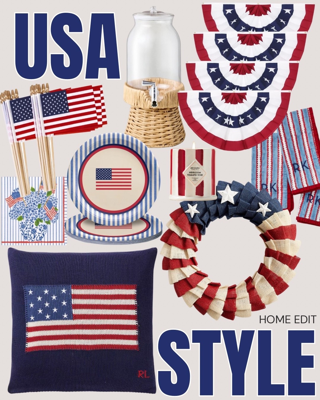 USA style ~ Home edit

Flag, America, home, USA, Fourth of July, Memorial Day, Patriotic, pillow, plates, bbq, outdoor, wreath, polo, napkins, platter, candle, drink dispenser, target, Amazon, pottery barn, kohls, Walmart, food, baking, home, kitchen, porch, outdoor, sale, under 100, under 50, under 25

#LTKFindsUnder50 #LTKSummerEdit #LTKHome