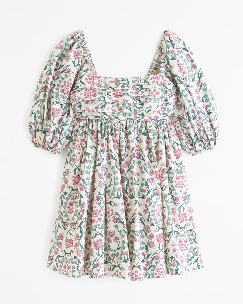 Emerson Poplin Puff Sleeve Mini Dress | Abercrombie & Fitch (US)