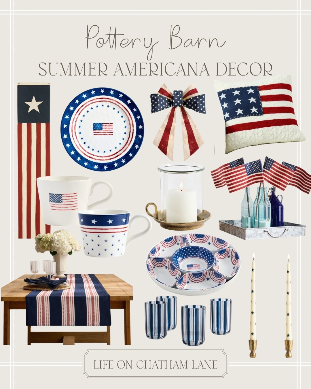 Pottery Barn Americana decor finds!  Love these red, white, and blue finds! ❤️🤍💙 Perfect for Memorial Day, July 4th, Labor Day, and all summer!  Some of these pieces are on clearance!

#LTKSeasonal #LTKHome #LTKSaleAlert