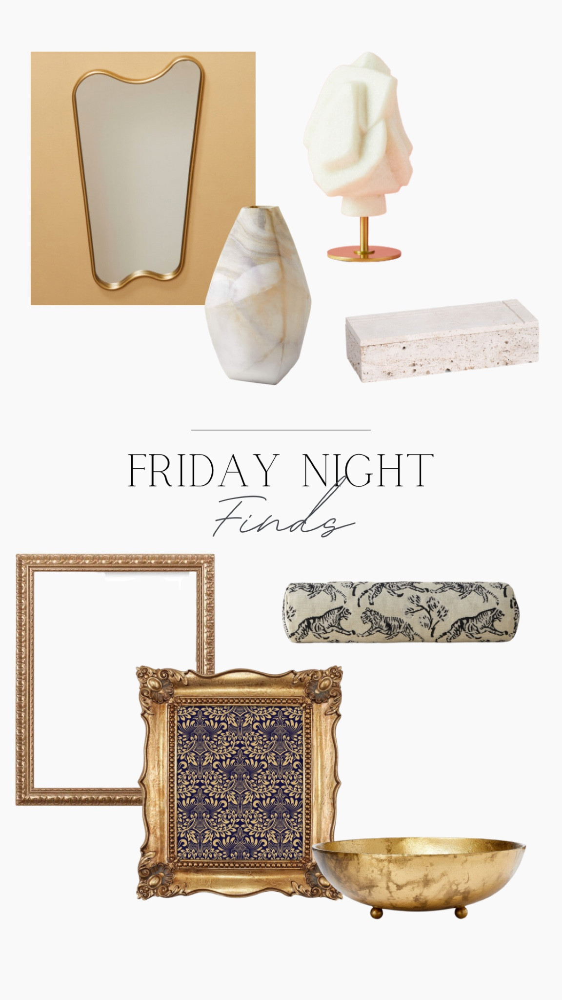 Favorite finds this week 

Wall mirror, glass vase, travertine box, sculpture, vintage frame, bolster pillow


#LTKhome #LTKSeasonal #LTKFind