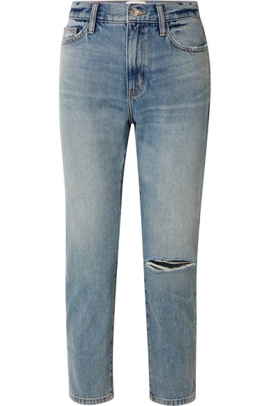 The Vintage cropped distressed high-rise slim-leg jeans | NET-A-PORTER (US)