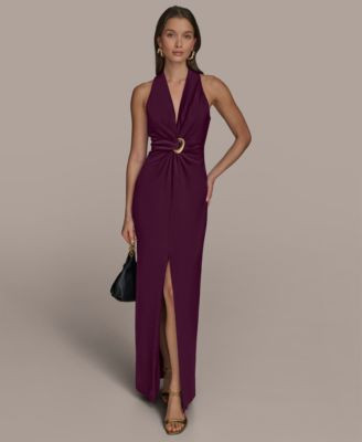 Donna Karan New York Women's V-Neck Sleeveless Dress - BERRY | Macy's