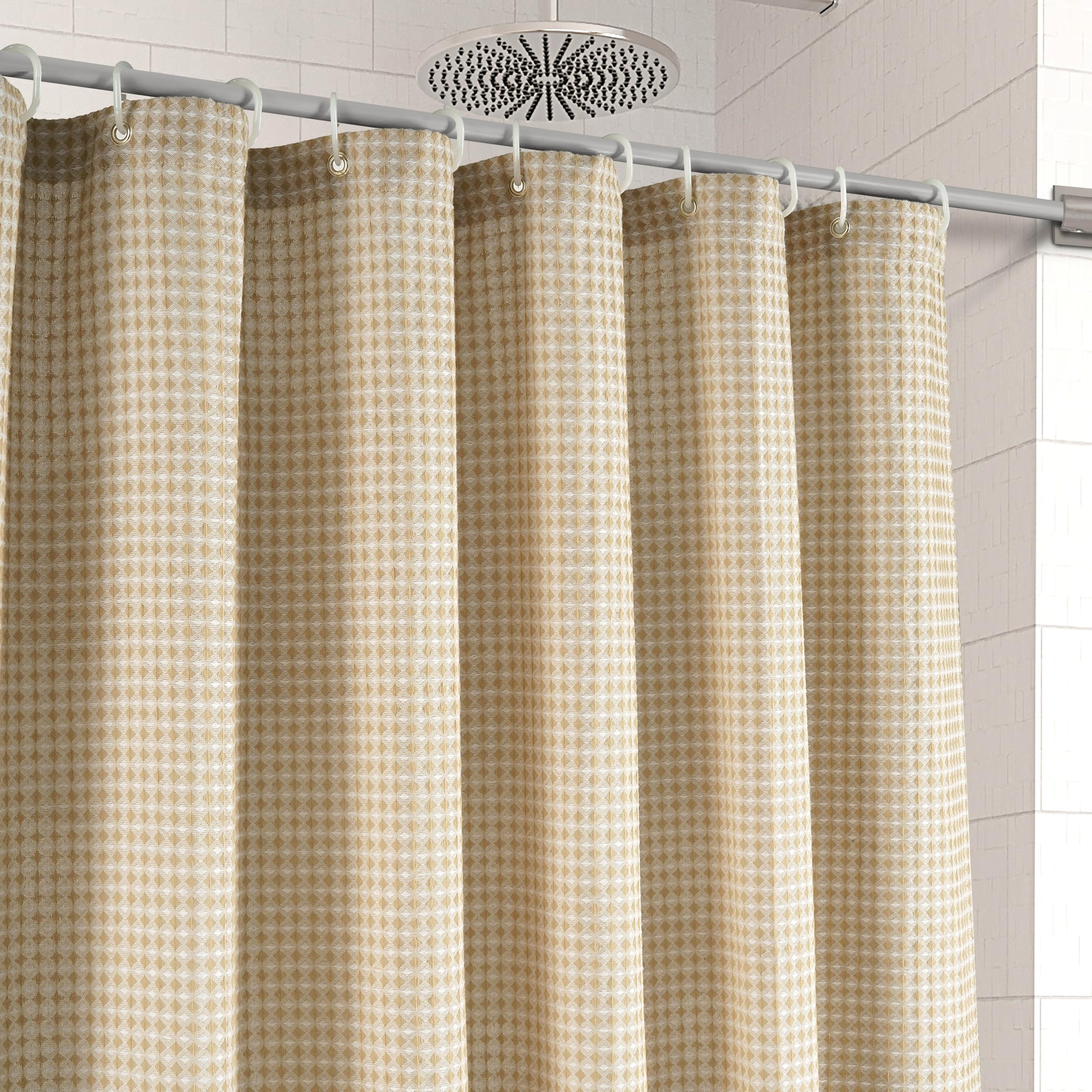 LANE LINEN Fabric Shower Curtain – Waffle Shower Curtain 72"x72", Heavy Duty, Quick Dry, Easy t... | Amazon (US)