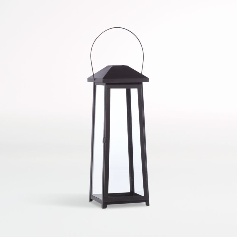 Petaluma Black Metal Candle Lantern 28" + Reviews | Crate & Barrel | Crate & Barrel