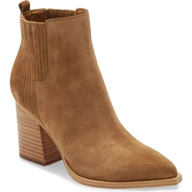 Ashuai Women's Elastic Ankle Boots Pointed Toe Chunky Stacked Mid Heel Booties Winter Shoes - Wal... | Walmart (US)