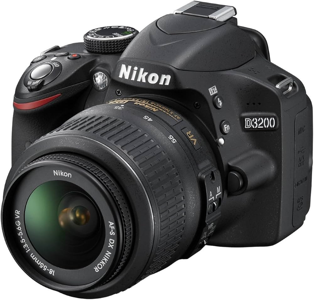 Nikon D3200 Digital SLR Camera with 18-55mm VR Lens Kit - Black (24.2MP) 3 inch LCD (Renewed) | Amazon (UK)