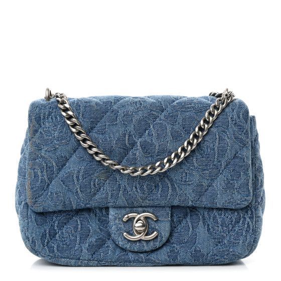 Chanel: All/Bags/CHANEL Denim Quilted Camellia Sweetheart Mini Flap Blue | FASHIONPHILE (US)
