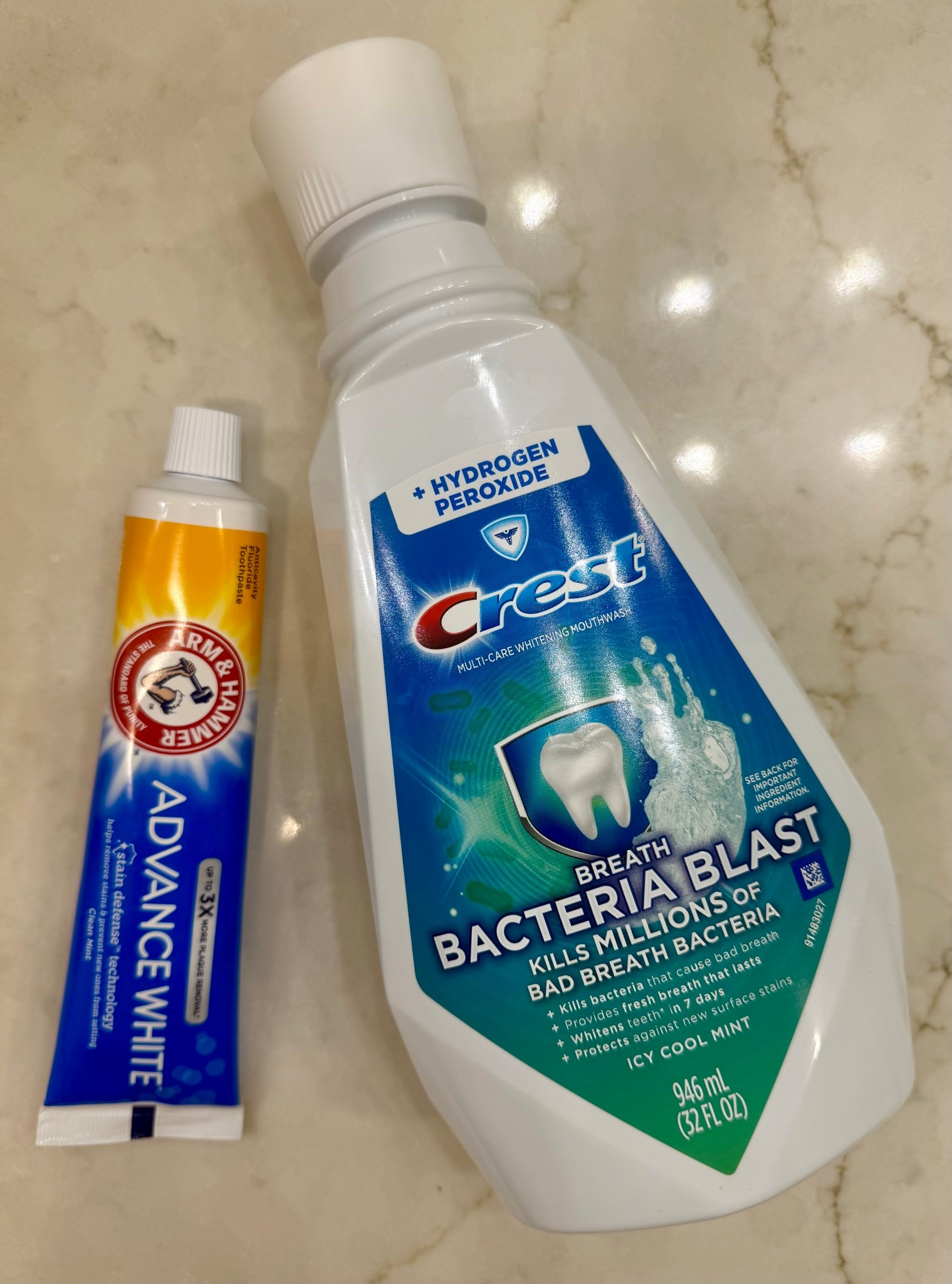 First visit with to my new dentist yesterday. No cavity club member here!🙌🏼🦷✨ The hygienist and I were discussing whitening products and she said in her 30 years of work, these two products were the best hands down (immediately adds both to cart!). And get this—you can get two tubes of toothpaste and a bottle of the mouthwash from @walmart for $11!

*Note: If you don’t use my link, make sure the mouthwash is the one that contains hydrogen peroxide.*