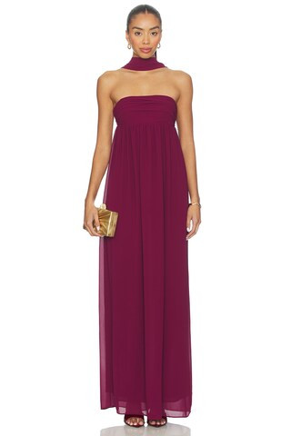 Lovers and Friends Soleil Gown in Wine from Revolve.com | Revolve Clothing (Global)