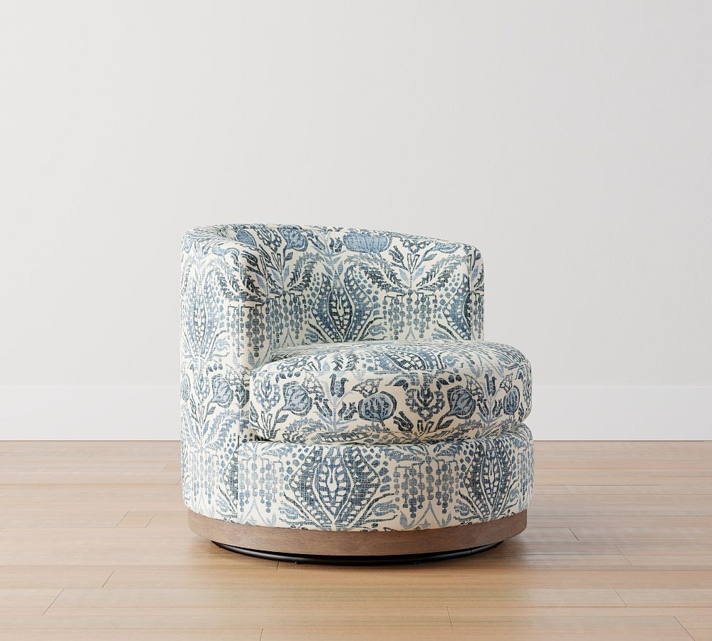 Balboa Wood Base Swivel Chair | Pottery Barn (US)