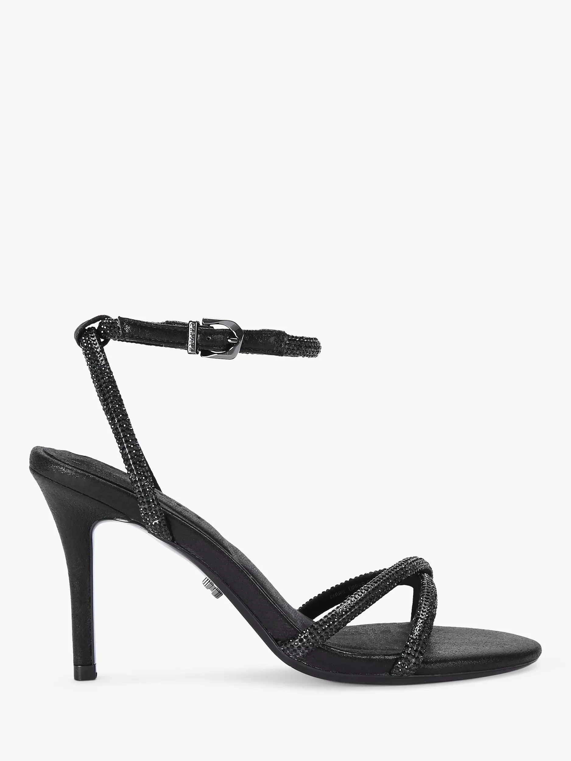 CarvelaStargaze Embellished Stiletto Sandals, Black | John Lewis (UK)
