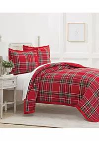 Biltmore® Cranberry Red Plaid Quilt Set | Belk