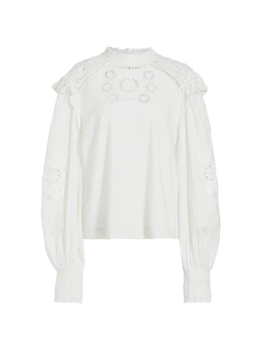 Romantic Embroidered Lace Blouse | Saks Fifth Avenue