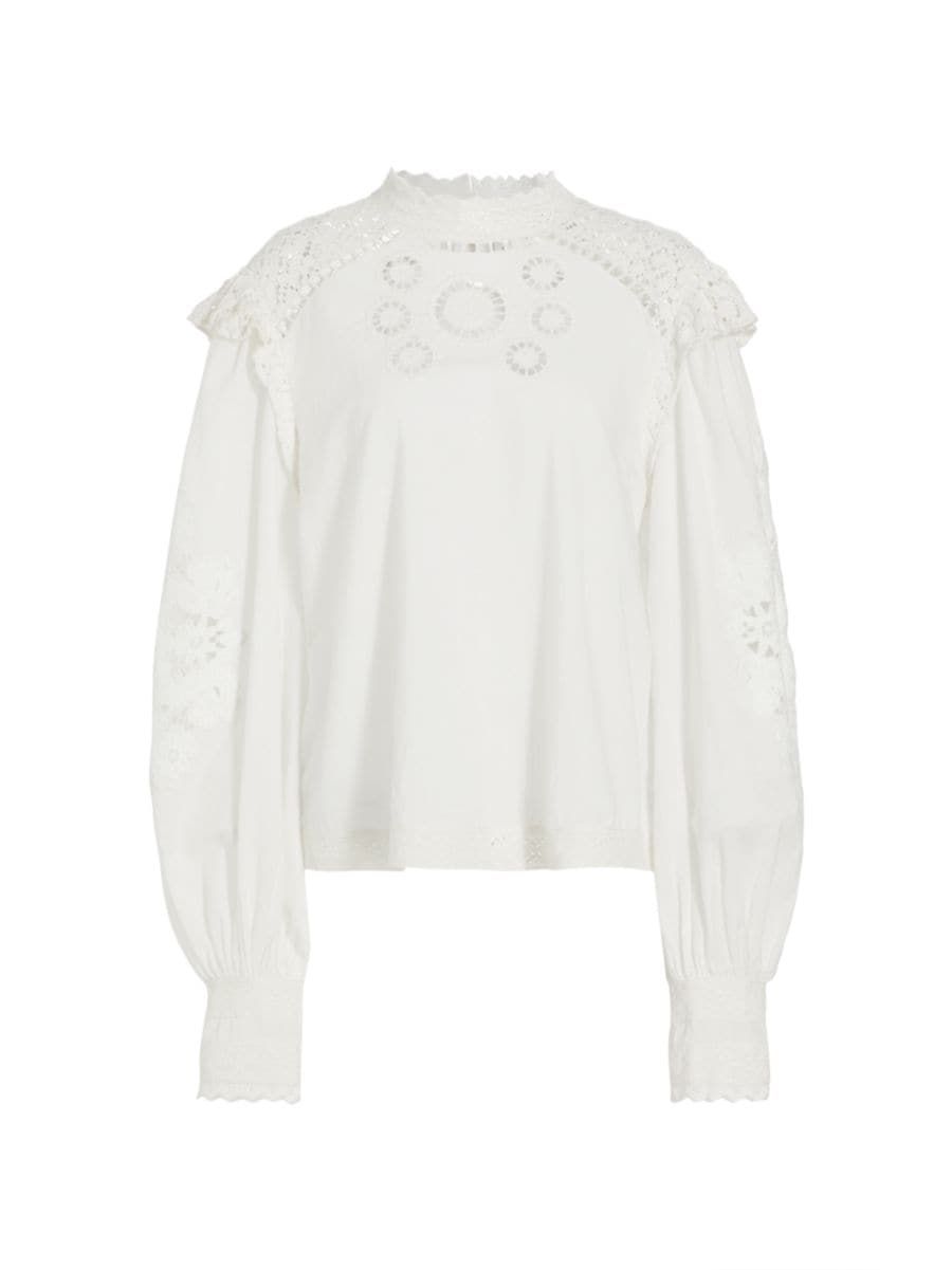 Romantic Embroidered Lace Blouse | Saks Fifth Avenue