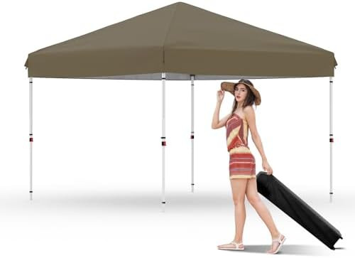 GarveeLife 10x10 Pop Up Canopy with One Button Push Setup - Heavy Duty Outdoor Canopy Tent with P... | Amazon (US)