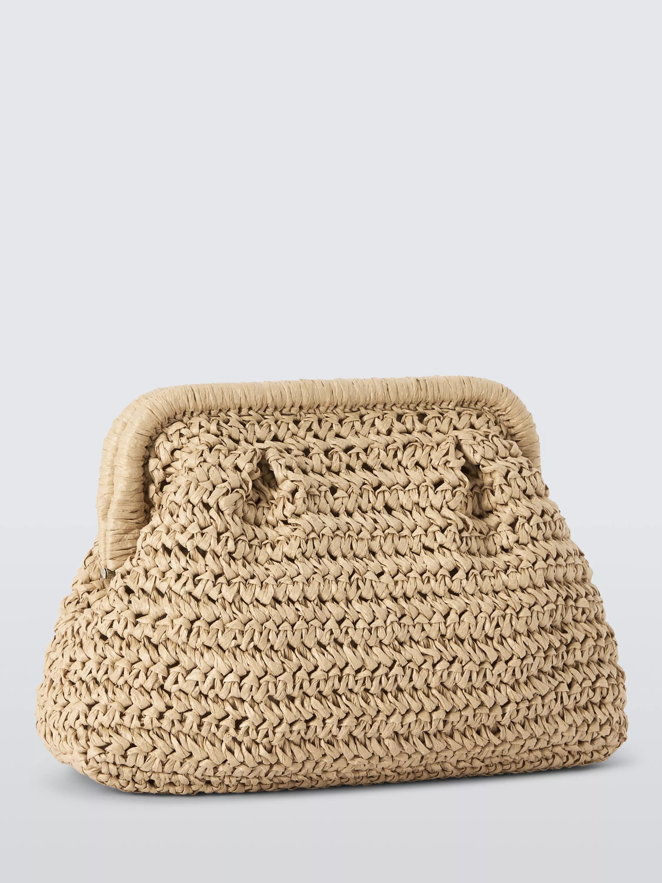John Lewis Raffia Large Clutch Bag, Light Brown | John Lewis (UK)