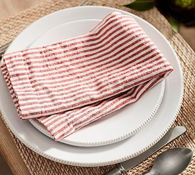 Wheaton Striped Linen/Cotton Napkins | Pottery Barn (US)