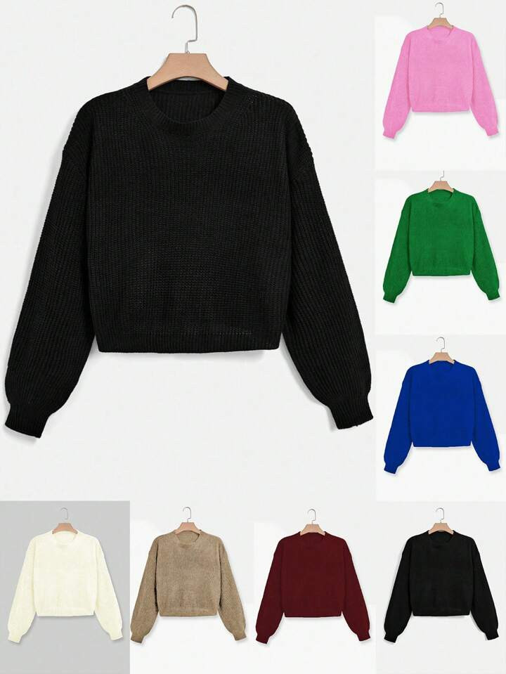 Plus Size Women'S Sweater With Dropped Shoulder | SHEIN