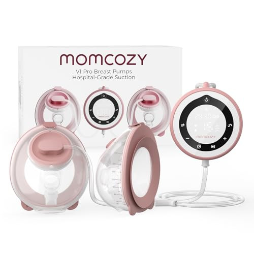 Momcozy Breast Pump Hospital-Grade, Hands-Free & Portable Wearable Pump with 3 Modes|15 Levels, Equipped with Leak-Proof DoubleFit Flange, Deep Pink | Amazon (US)