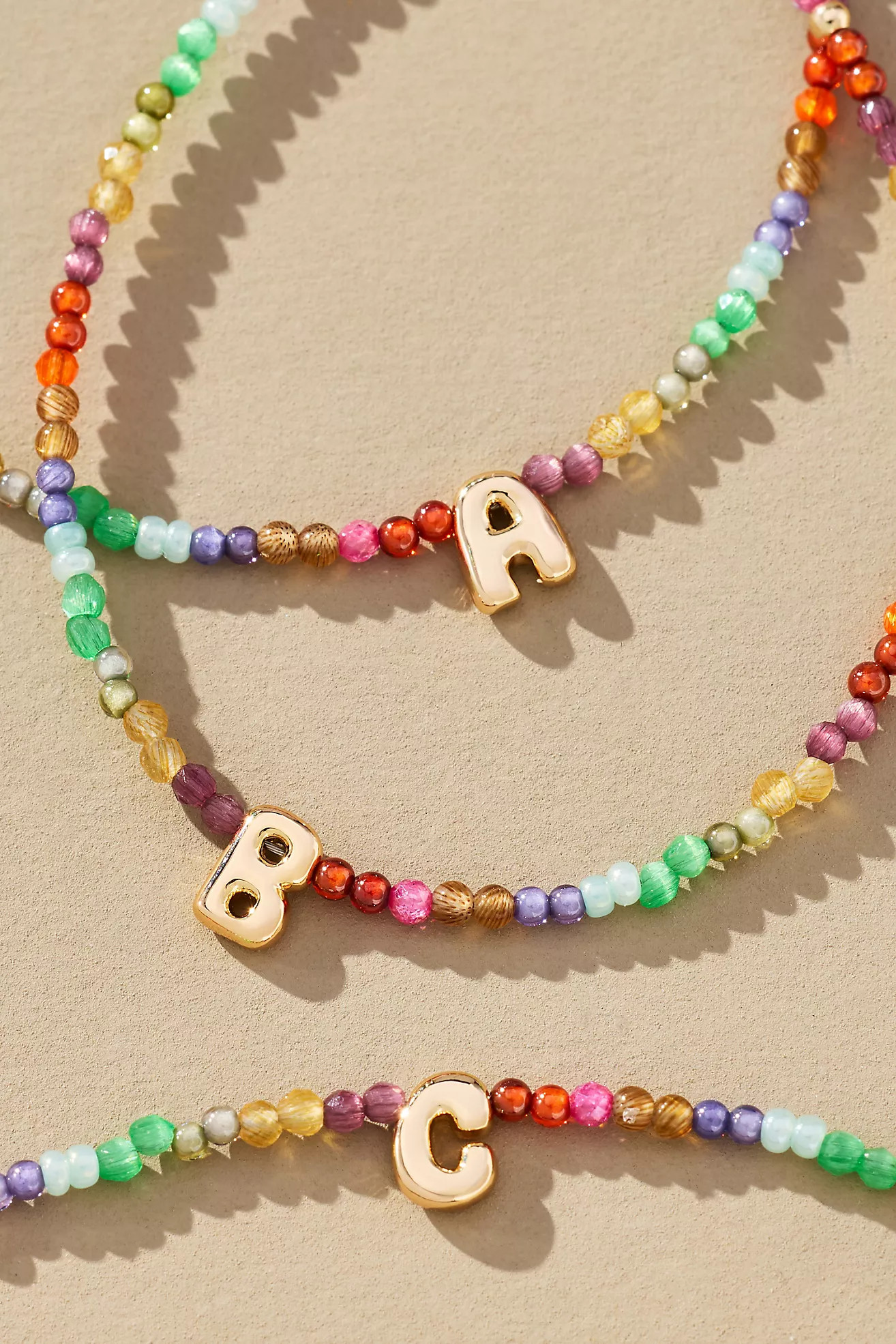Delicate Beaded Monogram Necklace | Anthropologie (US)