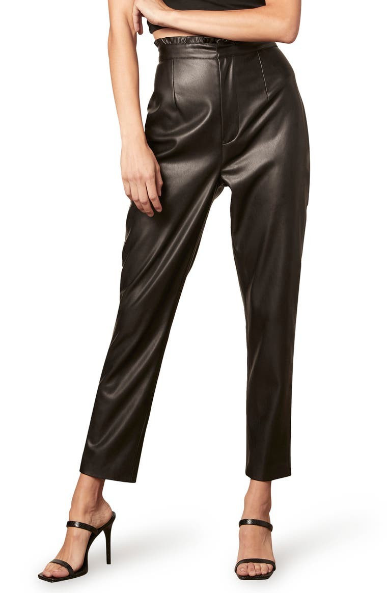 LA Woman Paperbag Waist Faux Leather Pants | Nordstrom