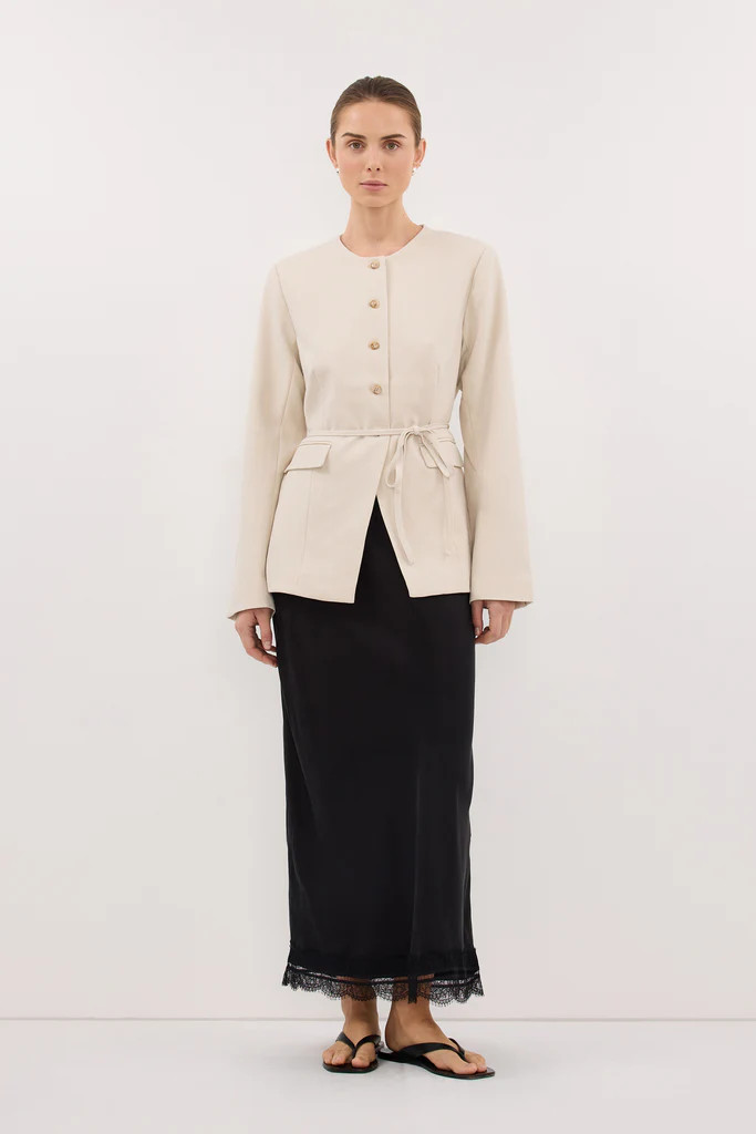 CYRUS BONE COLLARLESS BLAZER | DISSH