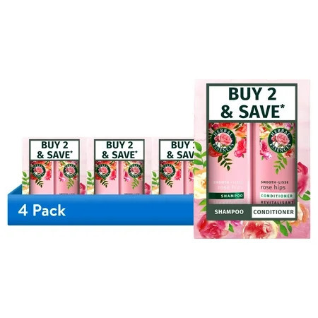 (4 pack) Herbal Essences Shampoo and Conditioner Set, All Hair Types, Rose Hips, 13.5 fl oz 2 Ct | Walmart (US)