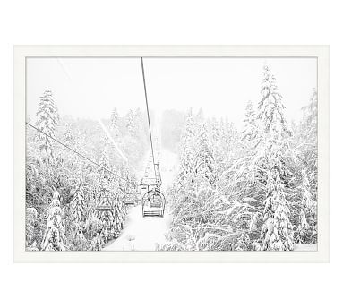 Ascending Ski Lift Framed Print | Pottery Barn (US)