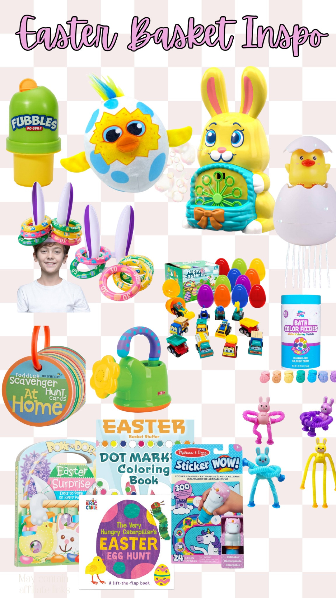 Gender, neutral, toddler, Easter basket stuffing, toys and books mostly from Amazon