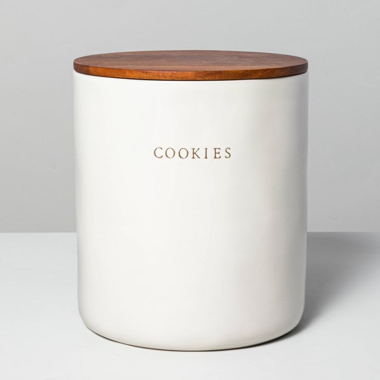 Stoneware Cookie Jar with Wood Lid Cream/Brown - Hearth & Hand™ with Magnolia | Target