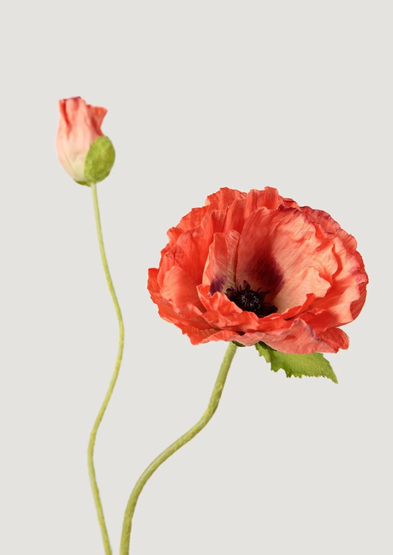 Orange Real Touch Fake Poppy Flower - 29" | Afloral