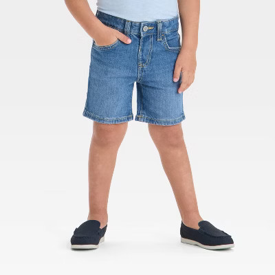 Toddler Boys' Button Front Denim Shorts - Cat & Jack™ Medium Wash 2T | Target