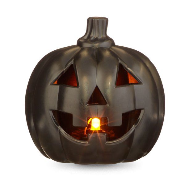 Way To Celebrate Halloween Light-up Mini Jack-O'-Lantern, Black | Walmart (US)