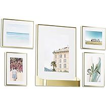 Umbra Matinee Gallery Picture Frame 5 Pack Set, 4x6, 5x7, 8x10, Brass | Amazon (US)