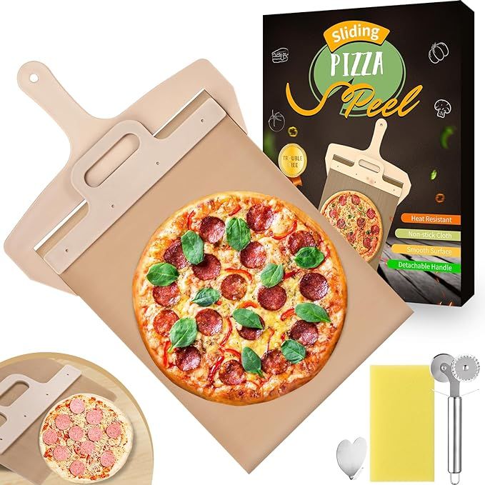 Sliding Pizza Peel, Pizza Peel Transfers Pizza Pie Snacks, Pizza Paddle with Handle Detachable, P... | Amazon (US)