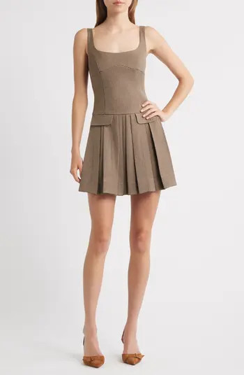 En Saison Houndstooth Pleated Skater Dress | Nordstrom | Nordstrom