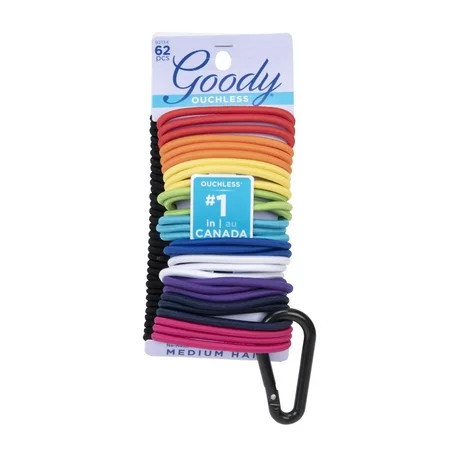 Goody Ouchless® Black & Brights No Metal Elastics with Carbiner Clip 62ct | Walmart (US)