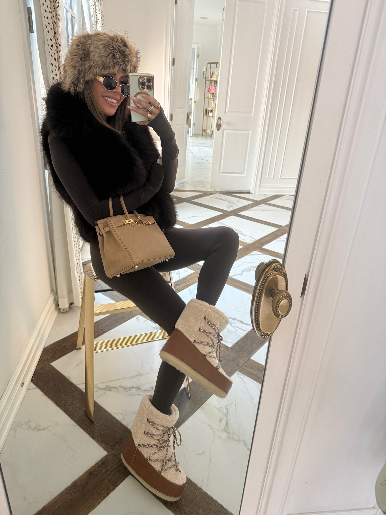 Wearing an XS in catsuit and size small in faux fur vest! These moon boots are amazing and only $65!! 

Winter fashion, Winter finds, Moon boots, Target Haul, Target boots, Chocolate Brown, Brown outfit, Faux fur, Emily Ann Gemma

#LTKFindsUnder50 #LTKHoliday #LTKootd