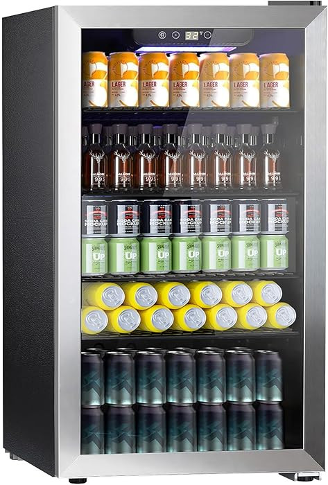 COWSAR Wine Cooler, 26 Bottle 130 Can Beverage Refrigerator, ETL Approved Mini Drink Fridge Clear... | Amazon (US)