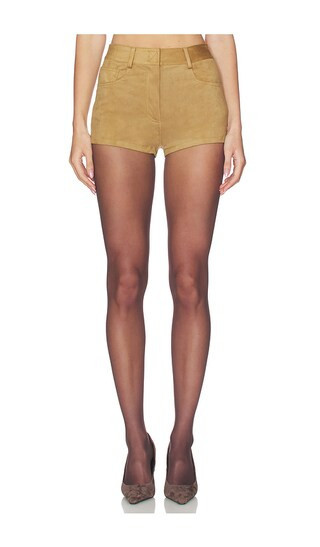 Norma Kamali High Waist Jean Short in Tan. - size M | Revolve Clothing (Global)