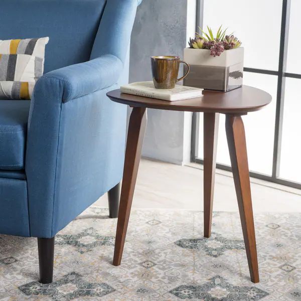 Hoyt Mid-Century Wood End Table by Christopher Knight Home - 20" L x 20" W x 22.75" H - Walnut | Bed Bath & Beyond